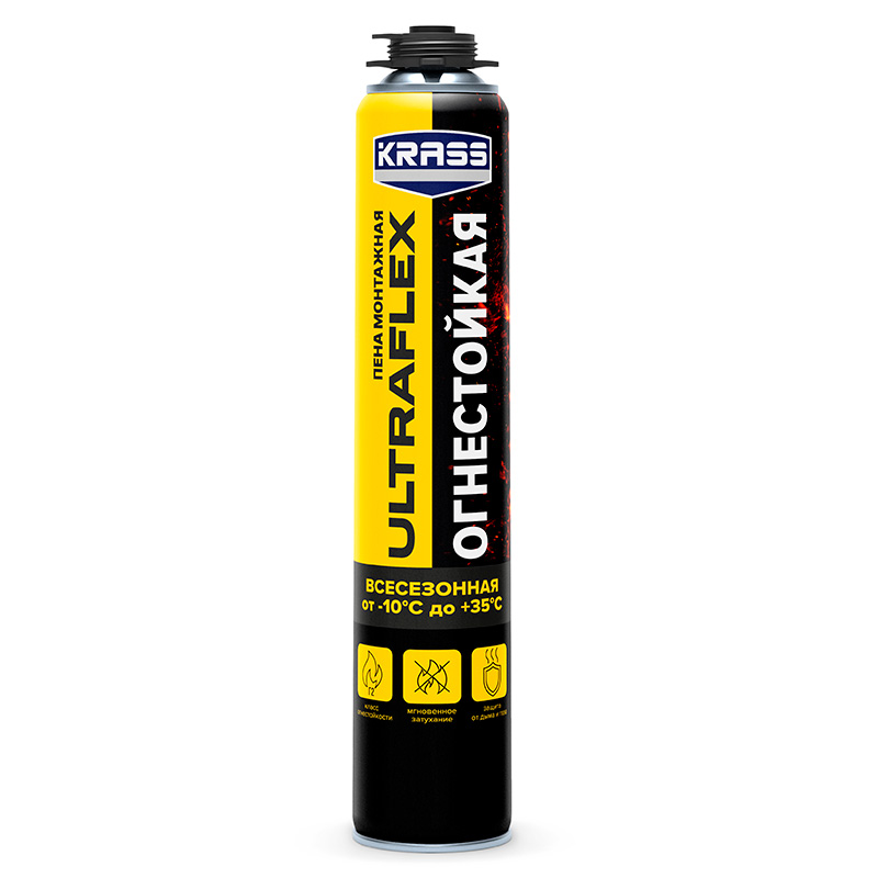 Пена огнестойкая KRASS ULTRAFLEX  пистолет. 0,7л 12/612  в Коврове