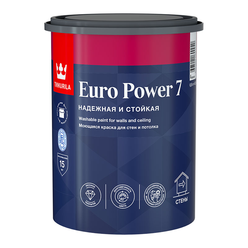 EURO POWER  7С мат.  0,9л Краска стойкая к мытью /6  в Коврове