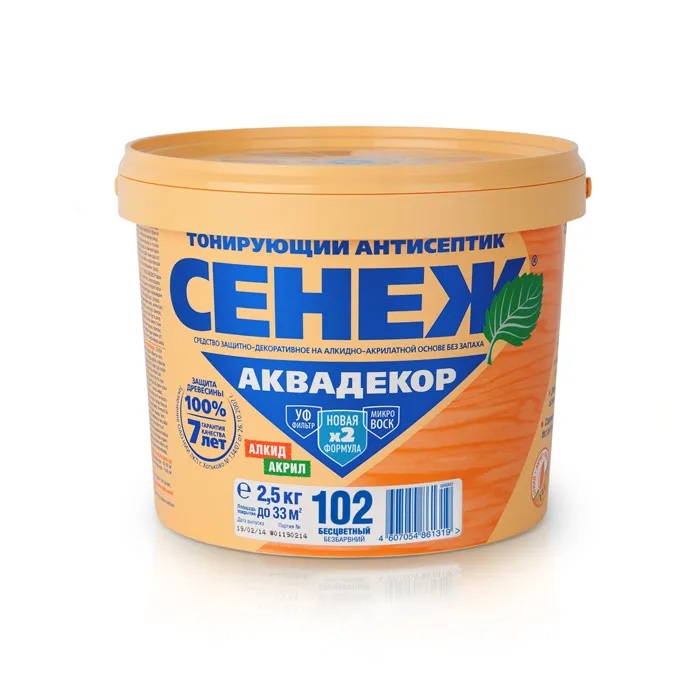 Сенеж Х2 аквадекор 102  2,5 кг бесцветный /2  в Коврове