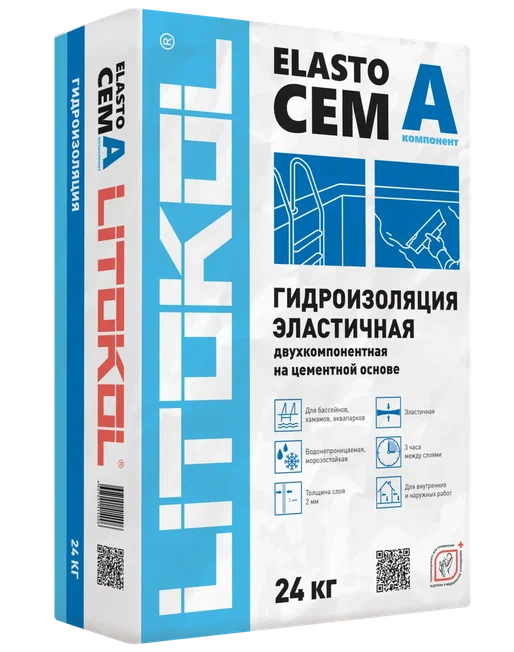 ЭЛАСТОЧЕМ / ELASTOCEM А -гидроизоляция 24кг  в Коврове