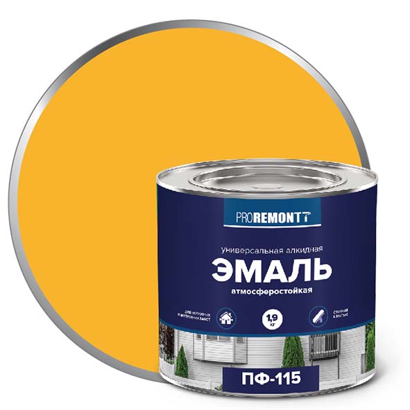 Эмаль ПФ-115 "PROREMONT"   1.9  кг желтый 3/264  в Коврове