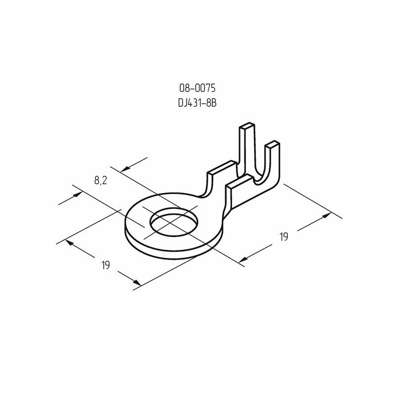 08-0075 Наконечник кольцевой REXANT, ø8.2 мм, 1.5-1.5 мм² (НК 8-1,0-1,5)  в Коврове