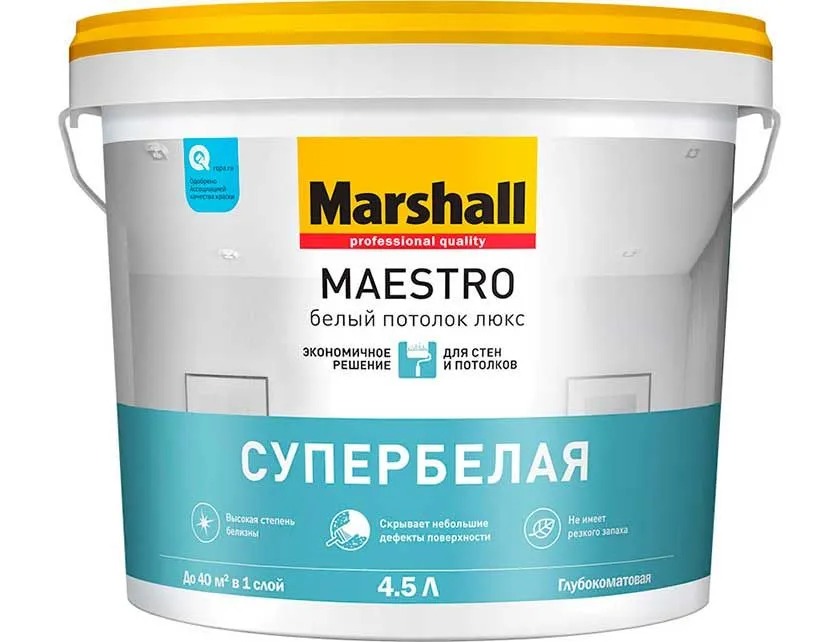 Краска M MAESTRO БЕЛЫЙ ПОТОЛОК ЛЮКС глубокоматовая  4.5л (аналог 50036058)  в Коврове