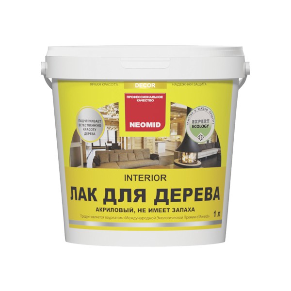 Неомид INTERIOR лак акриловый д/древесины 1 л полуматовый  /12  в Коврове