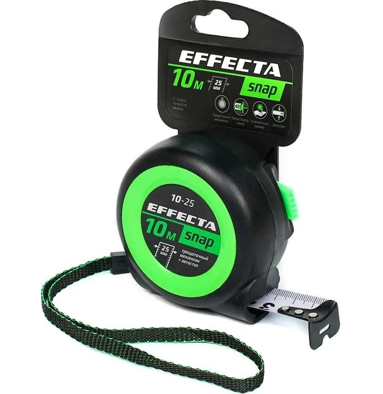 561025 Рулетка EFFECTA SNAP, автостоп,   10м / 25 мм  в Коврове
