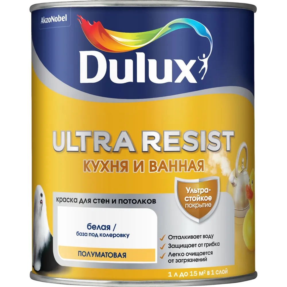 Краска DX ULTRA Resist КУХНЯ И ВАННАЯ  полумат. BW  1 л (аналог 50034787)  в Коврове