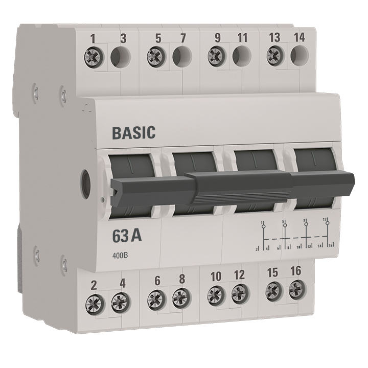 Трехпозиционный переключатель 4P 63А Basic  в Коврове