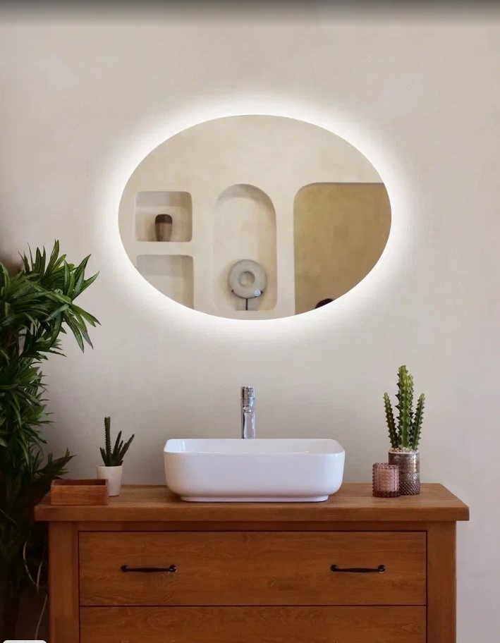 Зеркало Agate 80х60 овальное с LED подсветкой  в Коврове