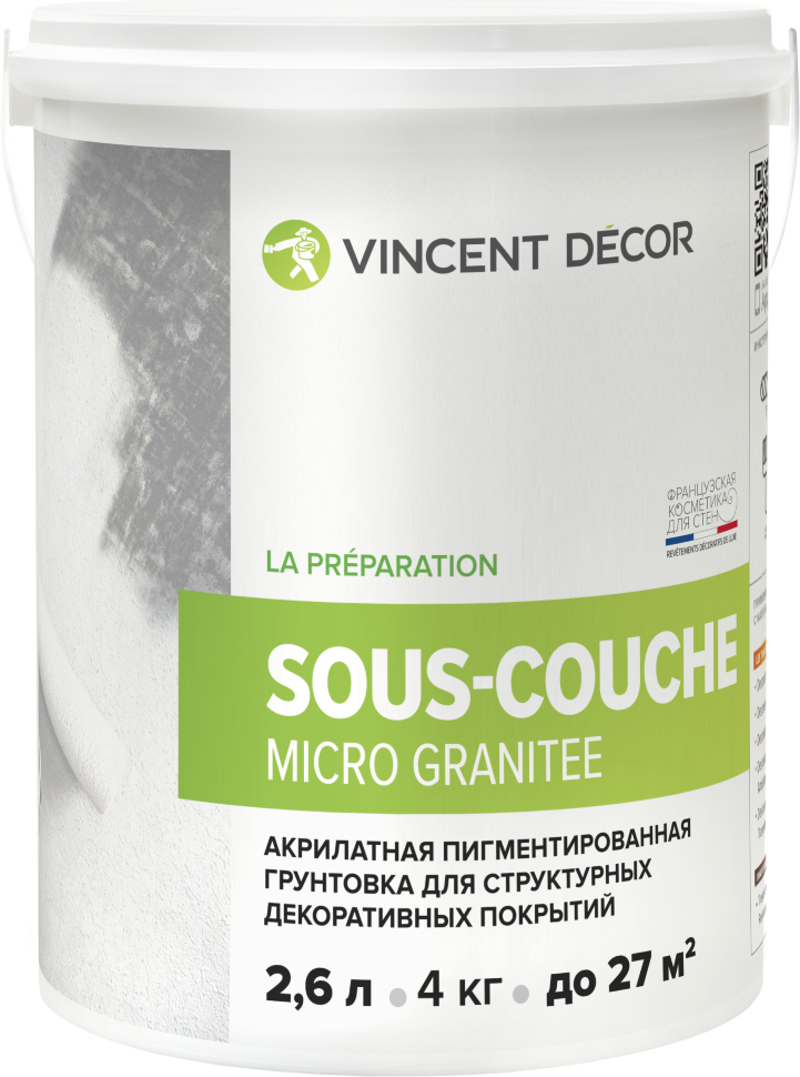 Су-Куш микро ганит Vincent Decor Грунтовка  4 кг  в Коврове