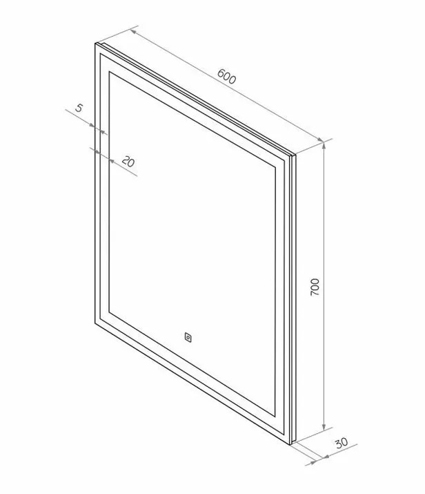 Зеркало Taranto Led 600x700  в Коврове