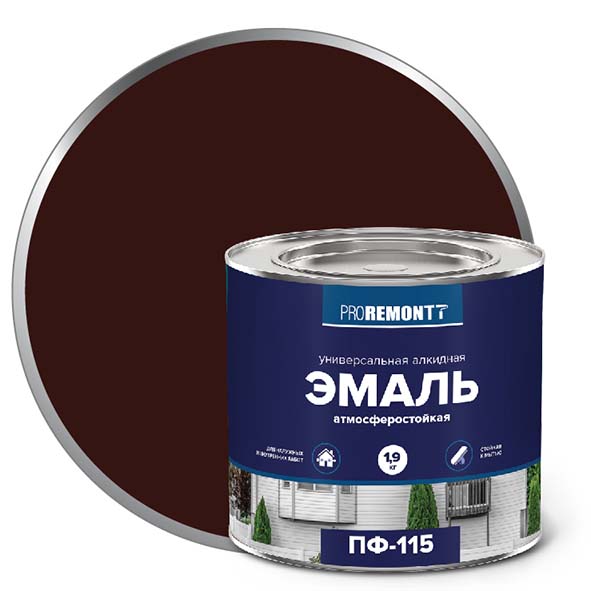 Эмаль ПФ-115 "PROREMONT"   1.9  кг шокол.-коричневый 3/264  в Коврове