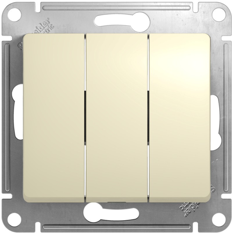 GSL000231 Механизм выключателя 3-кл. 10А IP20 10AX бежевый GLOSSA  в Коврове