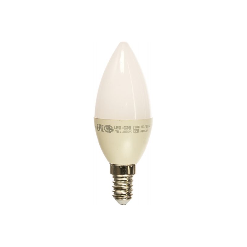 Лампа светодиодная LED 7вт Е14 тепло-белый матовая свеча ECO 5028  в Коврове