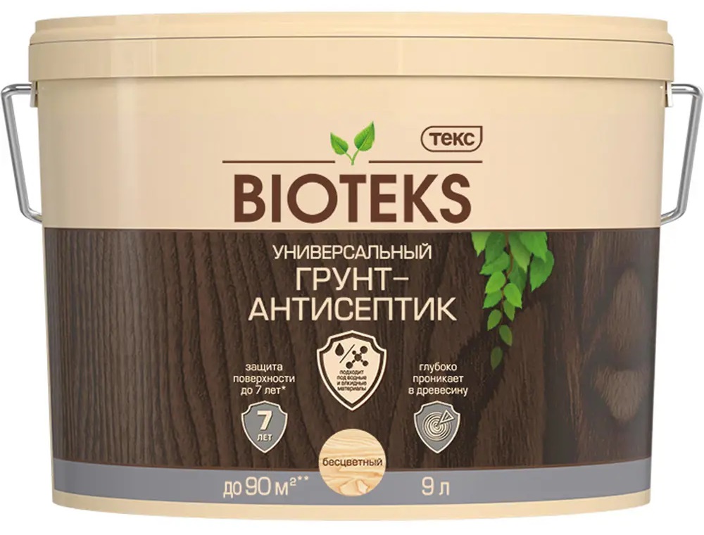 Универсальный Грунт-Антисептик BIOTEKS бесцветный 9 л  в Коврове
