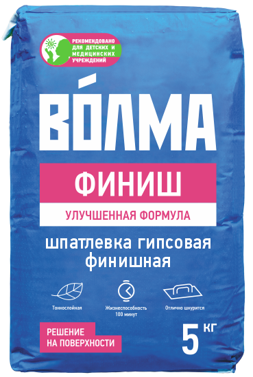 Смесь сух.гипсовая отделочн."ВОЛМА-ФИНИШ"  5 кг  /208  в Коврове
