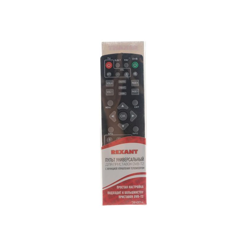 38-0014 Пульт универсальный для DVB-T2 с функцией управления телевизором (RX-DVB-014) REXANT		  в Коврове