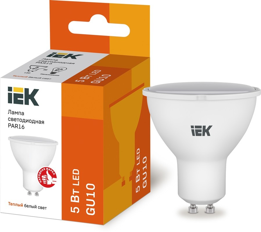 Лампа светодиодная LED 5вт 230в GU10 тепло-белый ECO (IEK)  в Коврове
