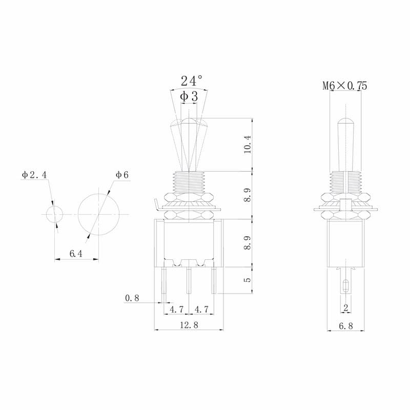 36-4010 Тумблер 250V 3А (3c) ON-ON однополюсный  Micro  REXANT  в Коврове