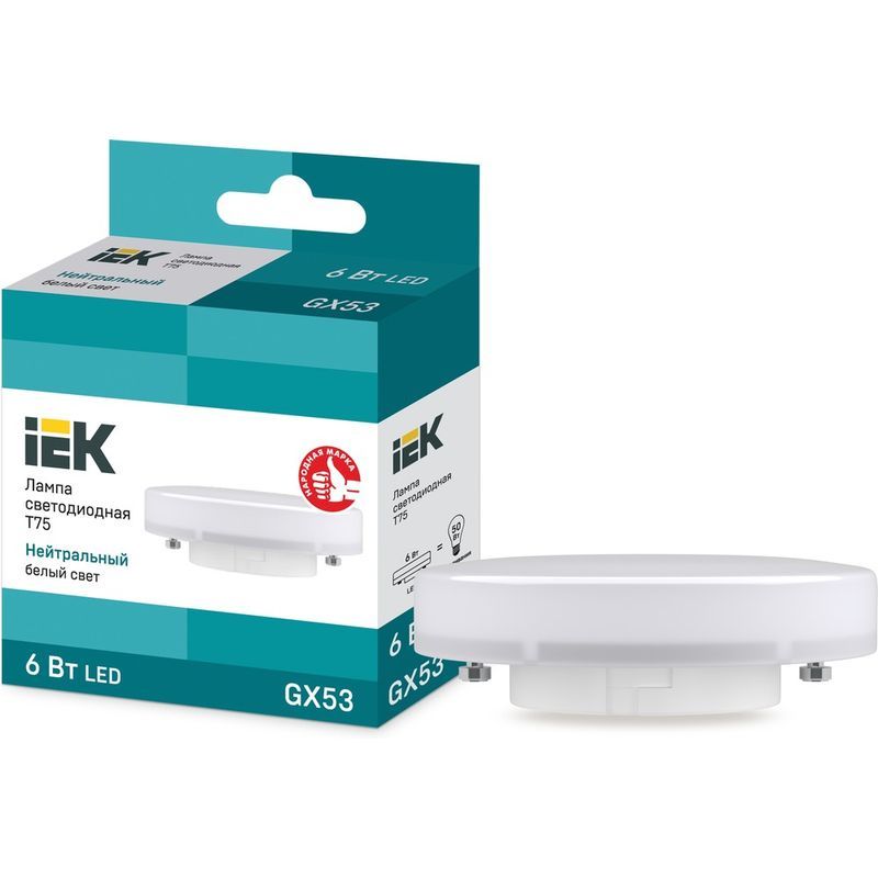 Лампа светодиодная LED 6вт GX53 белый таблетка ECO IEK 5530  в Коврове