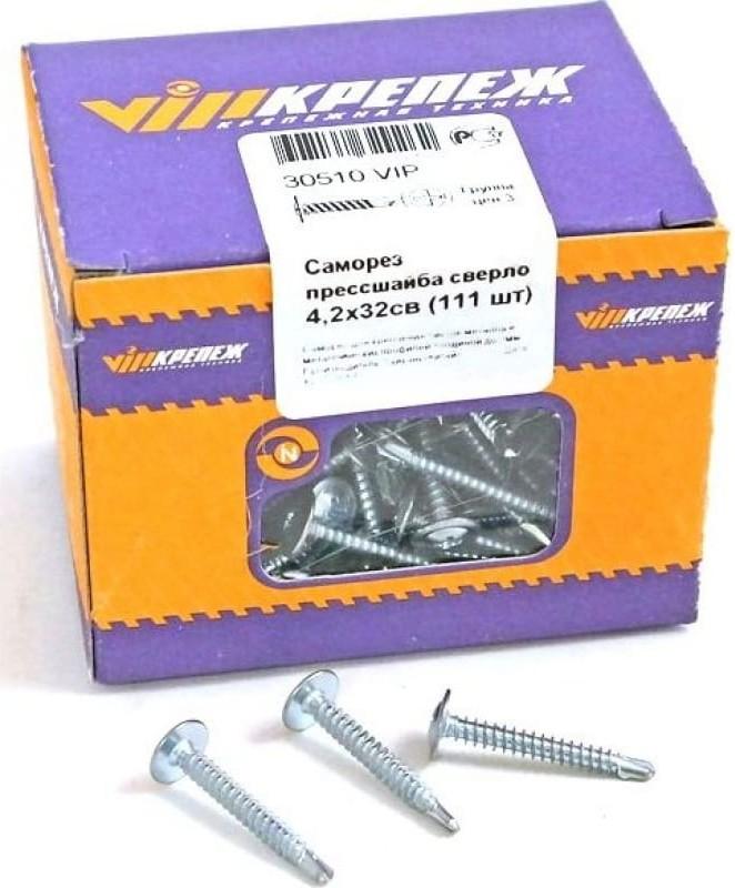 30510 VIP Саморез прессшайба сверло 4,2/32 (111шт)  в Коврове