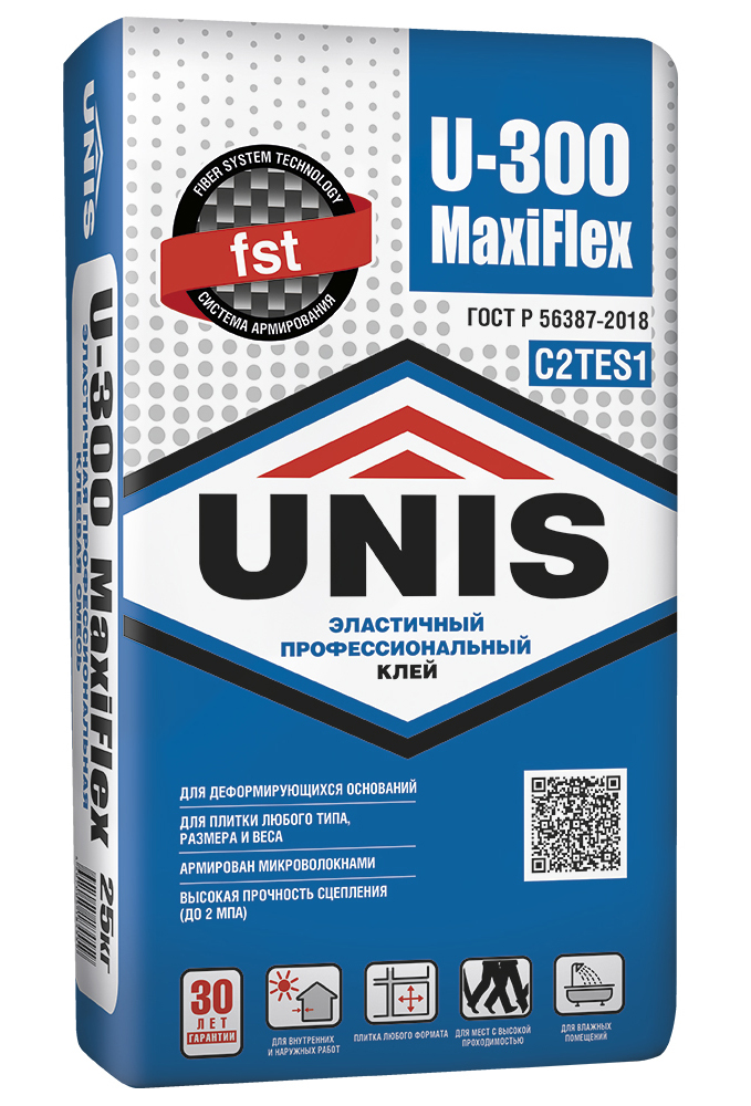 ЮНИС U-300 MaxiFlex клей плиточный 25 кг (класс С2 ТЕ S1)  в Коврове