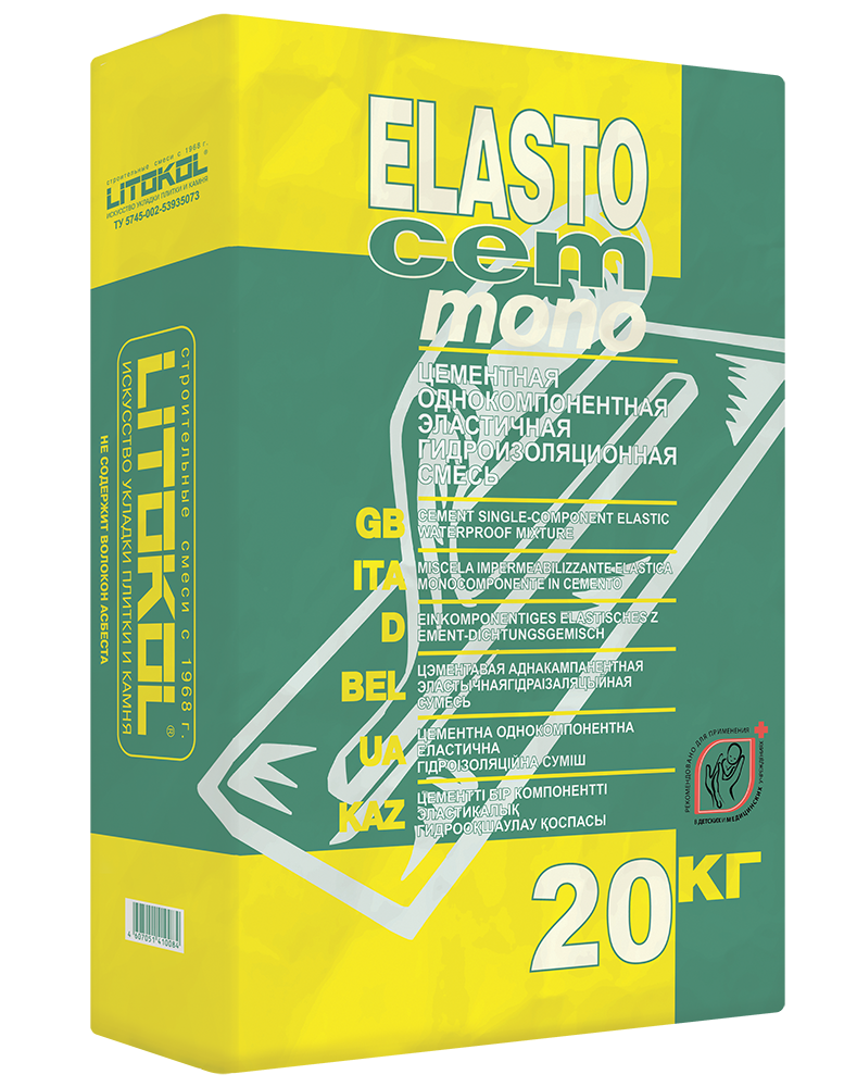 ЭЛАСТОЧЕМ МОНО / ELASTOCEM MONO - гидроизол смесь 20кг/48 шт.  в Коврове