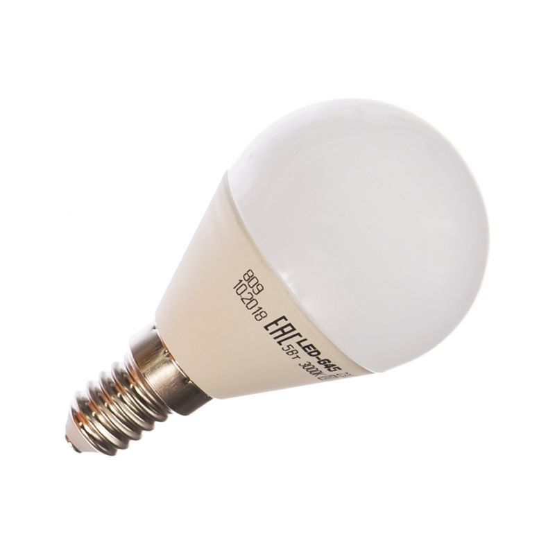 Лампа светодиодная LED 5вт E14 тепло-белый матовый шар ECO 2397  в Коврове