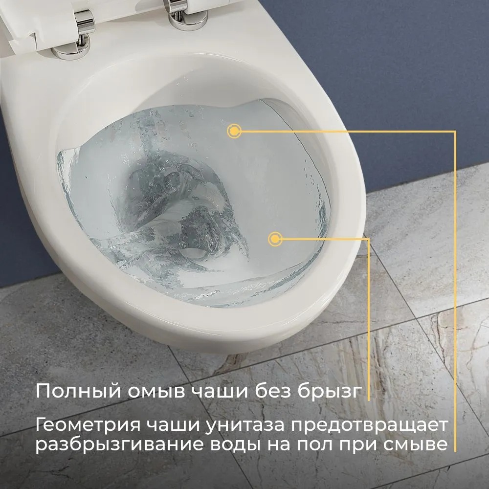 Унитаз подвесной MONTEREY Eco безободковый сиденье полипропилен, 7855N003-7146  в Коврове